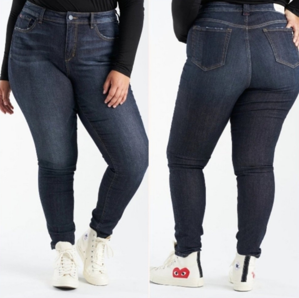 Slink Curvy Dark Wash Mid-Rise Jeans Sz 16